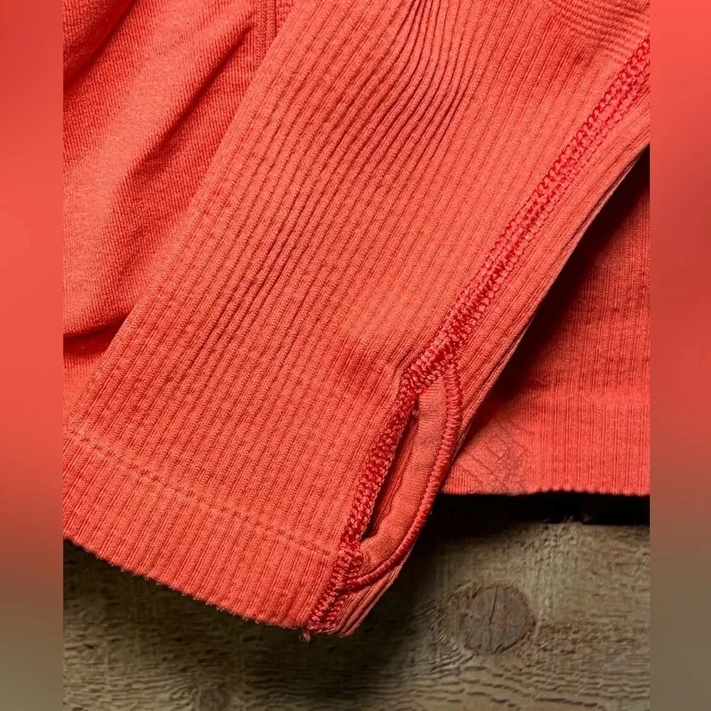🌻 Athleta Tracker Hoodie in Cosmic Orange Women's size XS seamless activewear - Picture 4 of 8